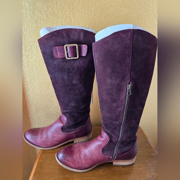 Kork-ease Women's Suede/Leather Burgundy Knee-High Boots Size 7.5 - Picture 5 of 7